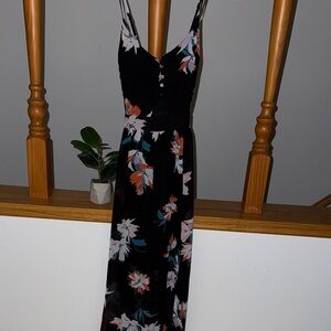 Candie's Black Maxi Dress with Floral Design
